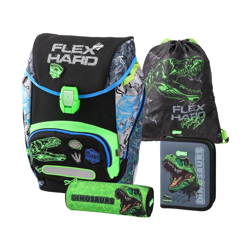 Play Logic Set – Dino: backpack, gym sack & two pencil cases