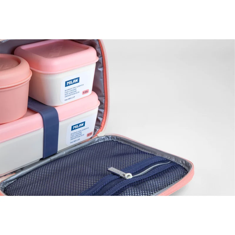 Milan Lunch Bag 1918, with 3 boxes, pink
