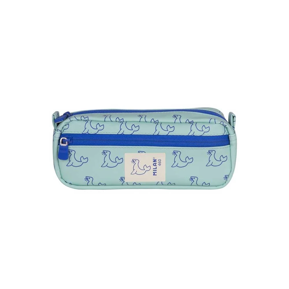 Milan Pencil case 460, with 2 zippers, light green