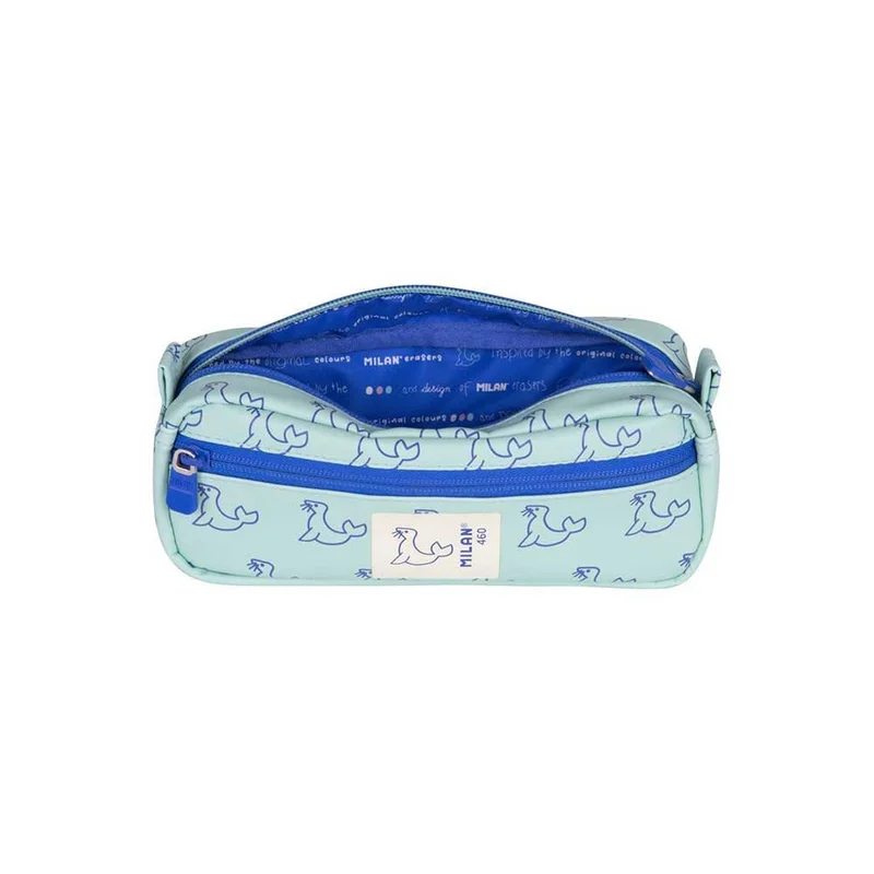 Milan Pencil case 460, with 2 zippers, light green
