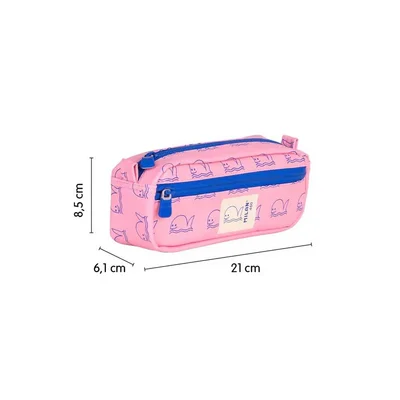 Milan Pencil case 460, 2 zippers, light pink
