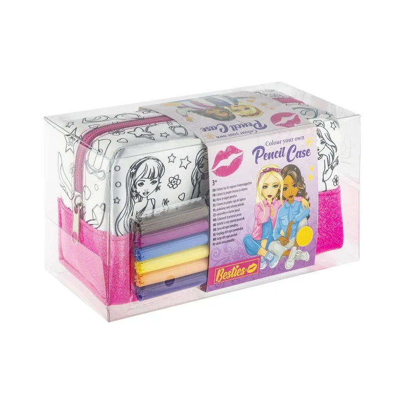 Moxy Coloring pencil case Besties, with 6 markers