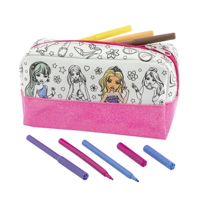 Moxy Coloring pencil case Besties, with 6 markers