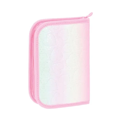 Statovac Decker Pencil Case, single zipper, filled, pink