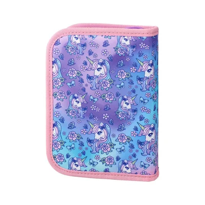 Statovac Decker Pencil Case, single zipper, filled, unicorns
