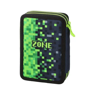 Statovac Double Decker Pencil Case – Pixel, two zippers, filled