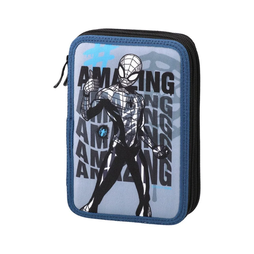 Statovac Double Decker Pencil Case – Spider-Man, two zippers, filled