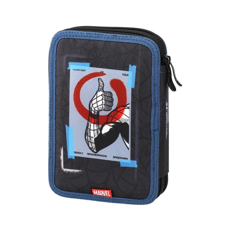 Statovac Double Decker Pencil Case – Spider-Man, two zippers, filled