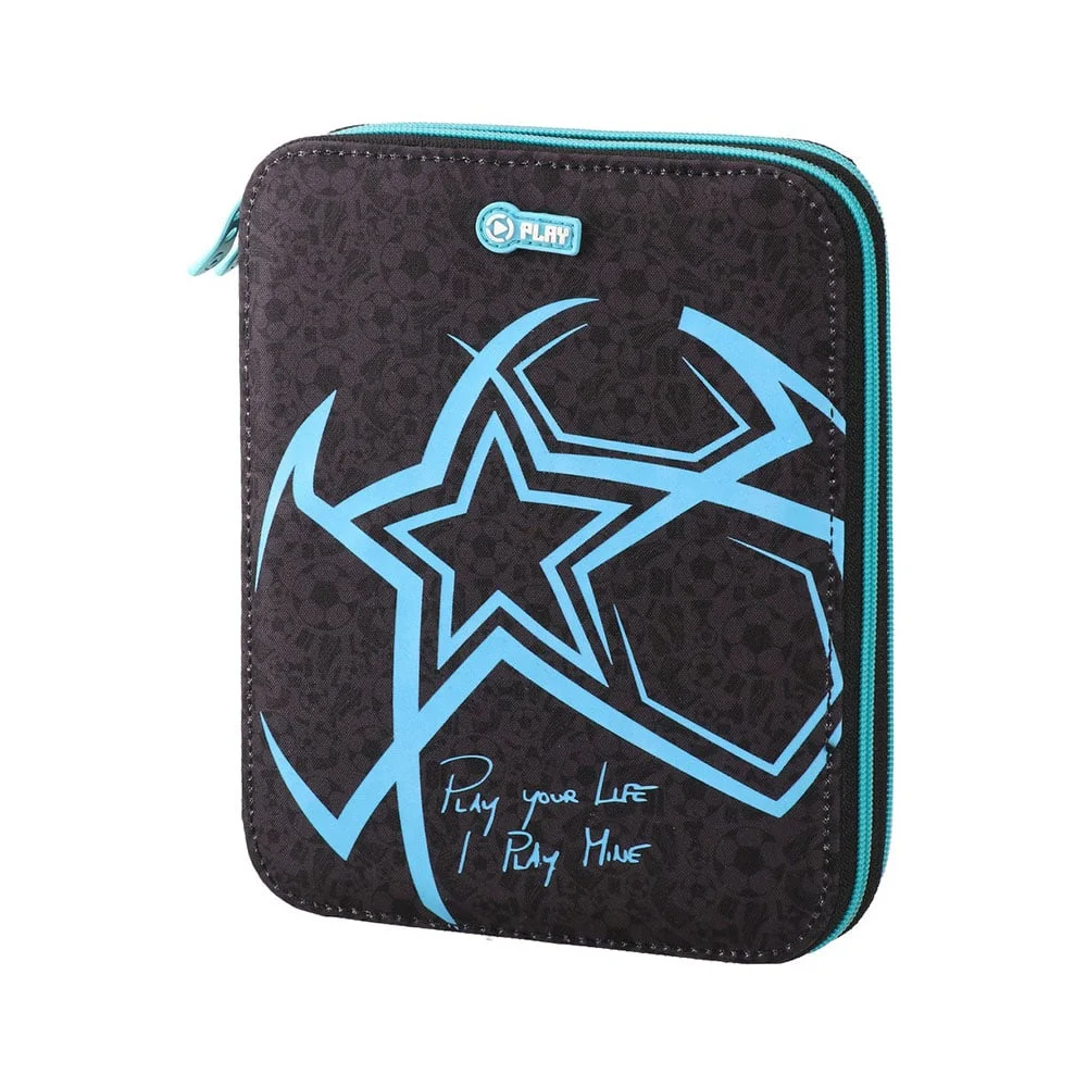 Statovac Double Grande Pencil Case, two zippers, filled, football