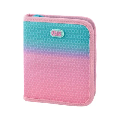 Statovac Grande Pencil Case, single zipper, empty, mint-pink