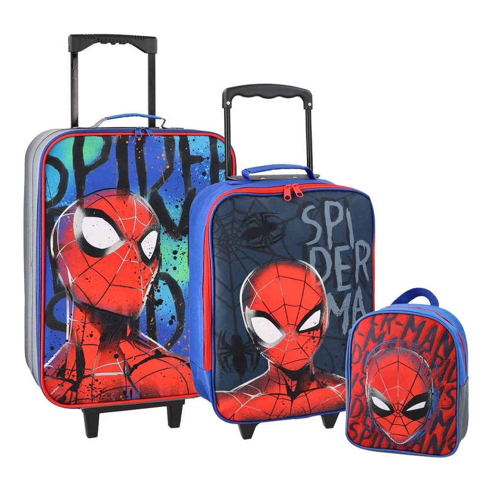 Best TB12 Set of Two Suitcases and Backpack, Spider-Man, polyester