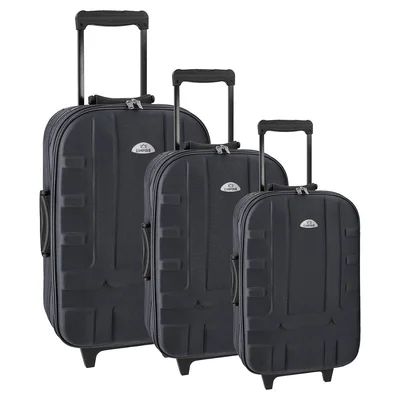 Empire Havana Suitcase Set, soft, black, 3 pcs