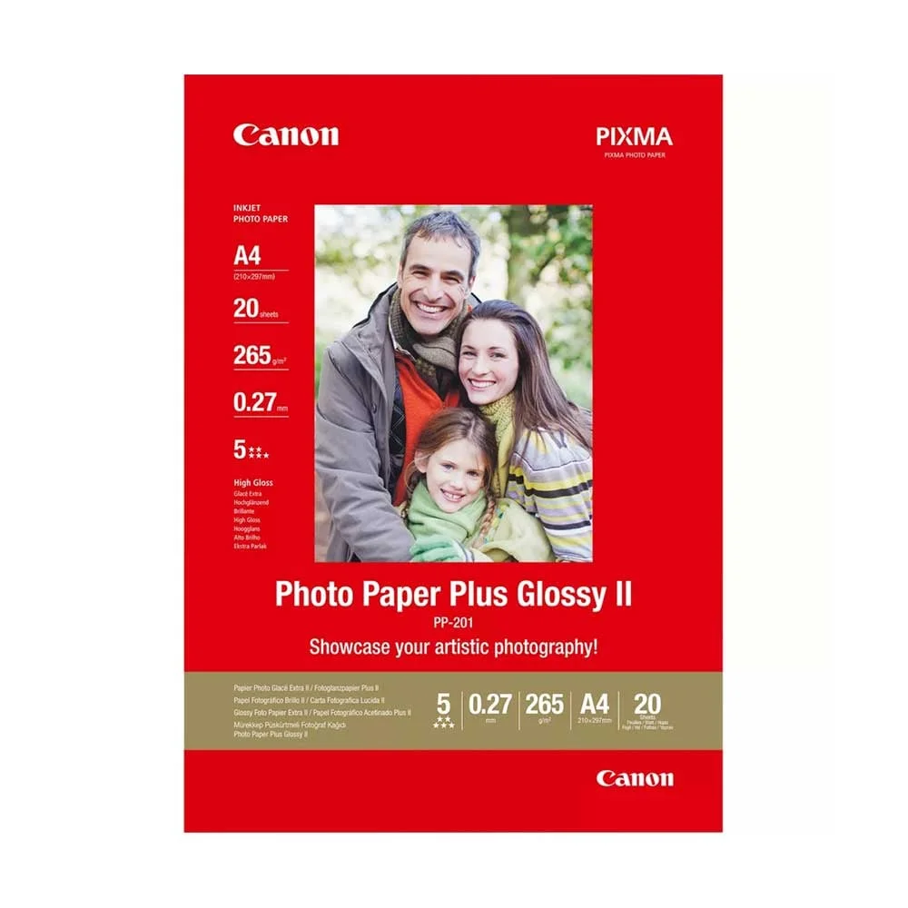 Canon Photo Paper Plus Glossy II PP-201, 265 g/m2, A4, 20 sheets