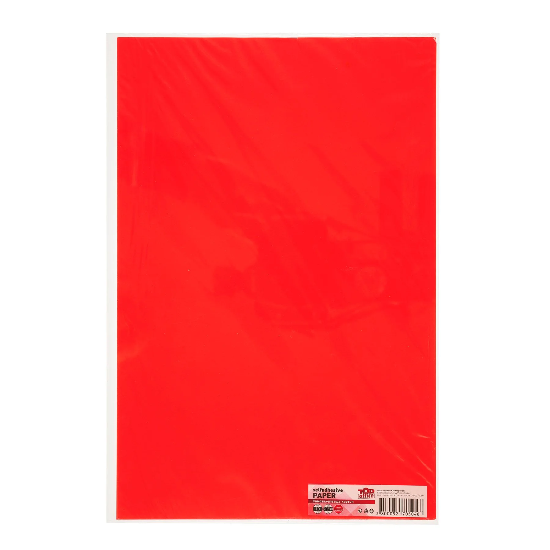 Top Office Self-adhesive paper, 20 x 30 cm, red, 10 sheets