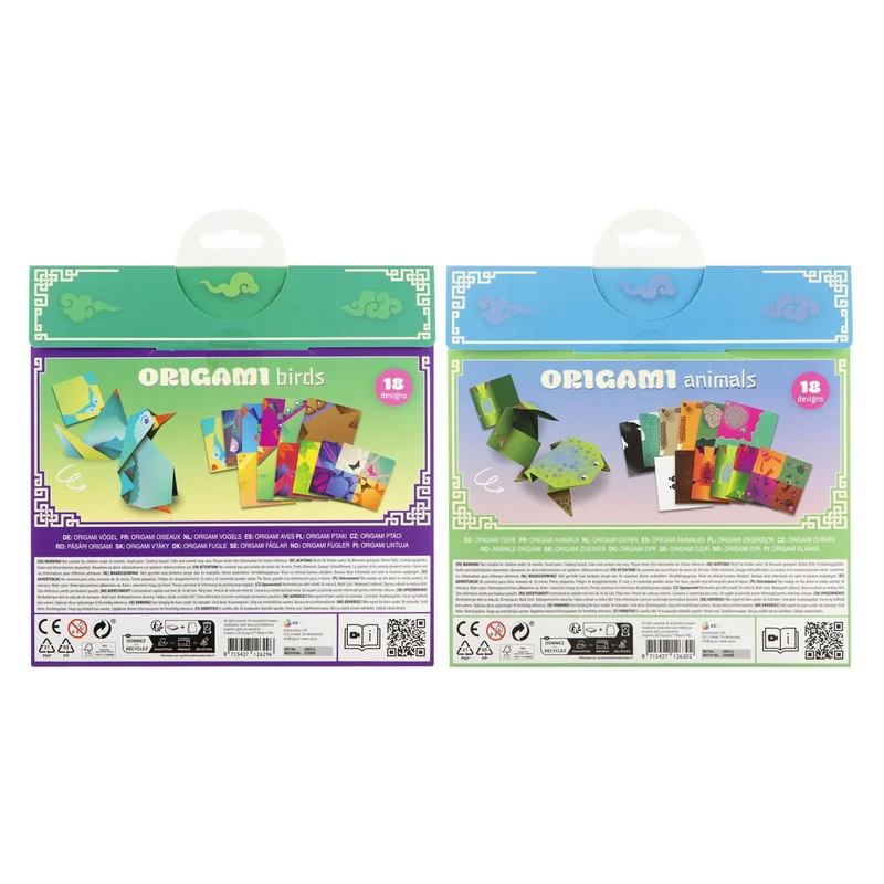 Moxy Origami paper, 18 designs, assorted, 48 pieces