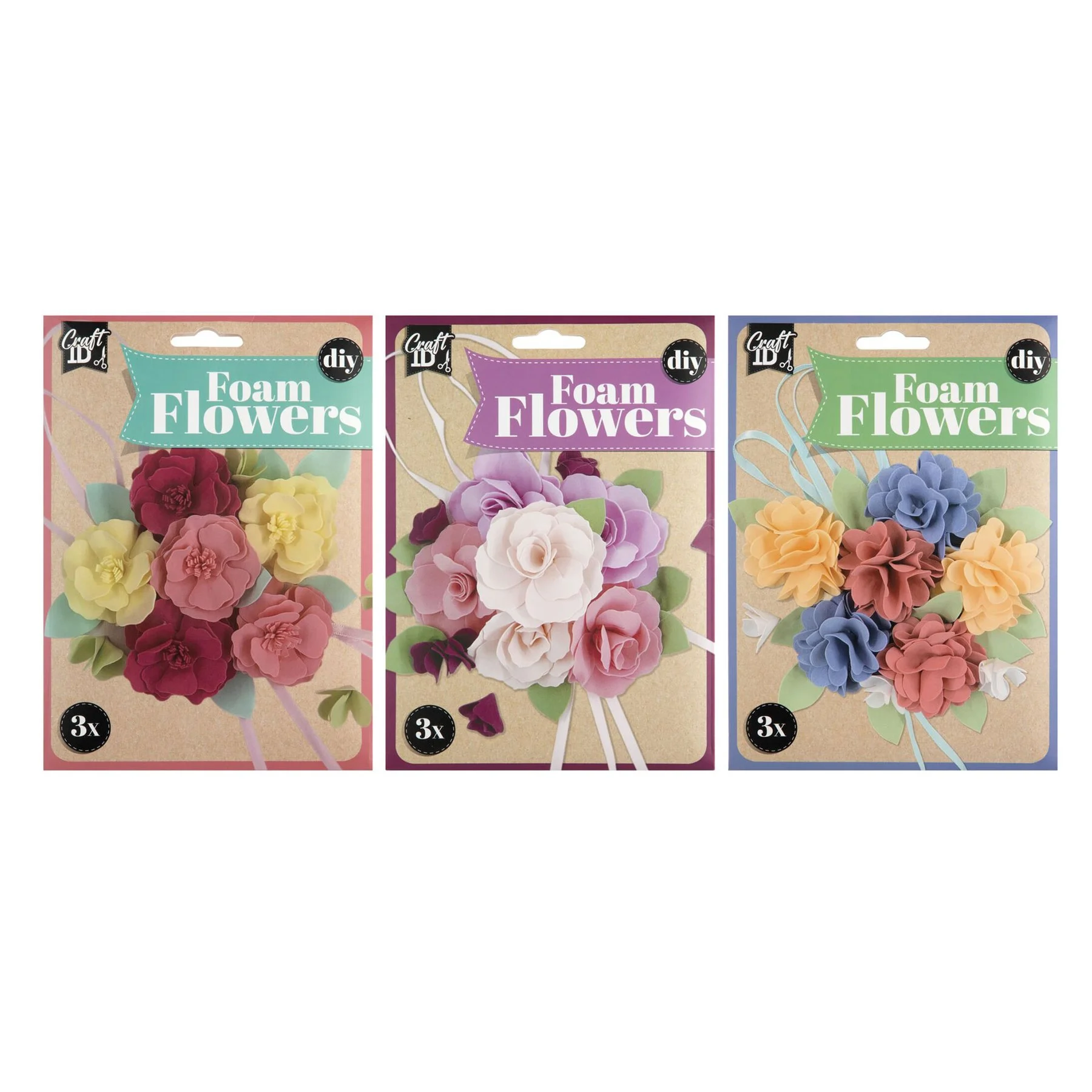Craft ID Make your own foam paper flowers, assorted, 48 pcs
