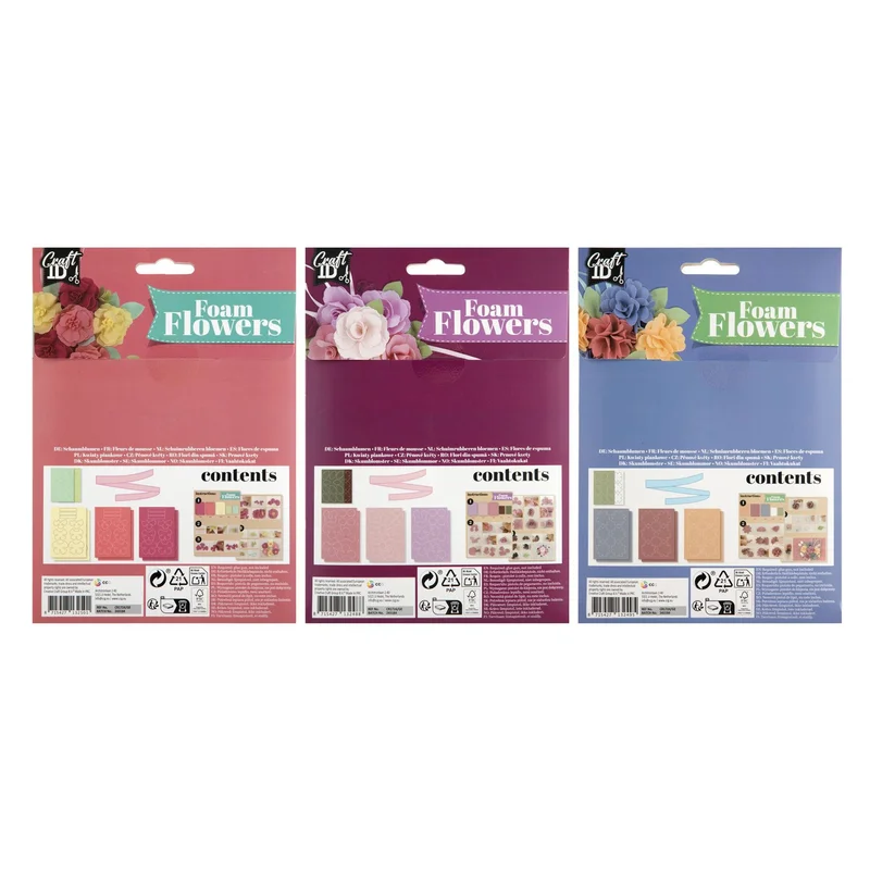 Craft ID Make your own foam paper flowers, assorted, 48 pcs