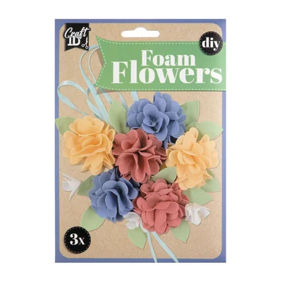 Craft ID Make your own foam paper flowers, blue