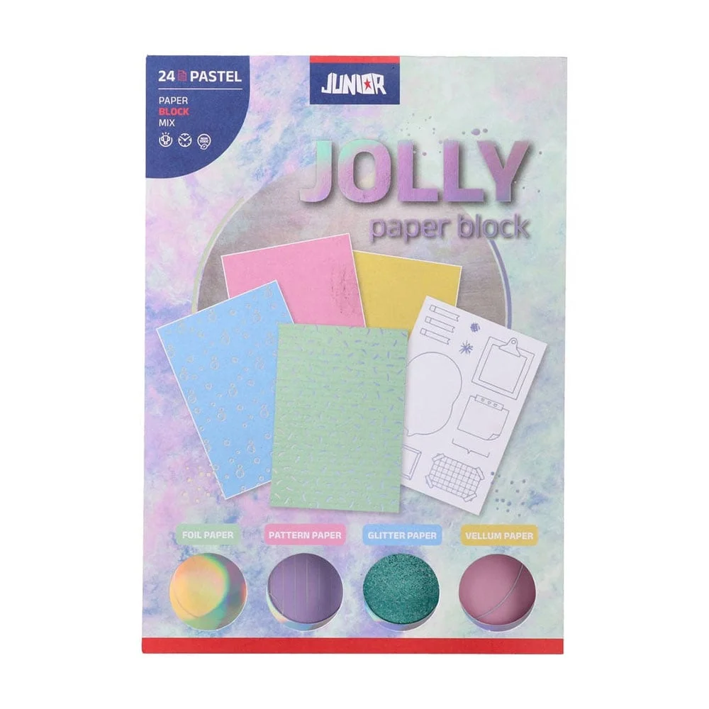 Junior Designer Paper Pad, A5, pastel colours, 5 pcs