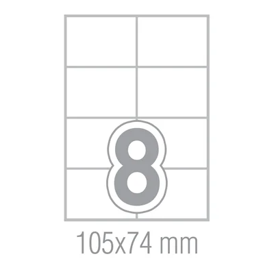 Office 1 Самозалепващи се етикети, A4, 105 x 74.25 mm, прави ъгли, 100 листа