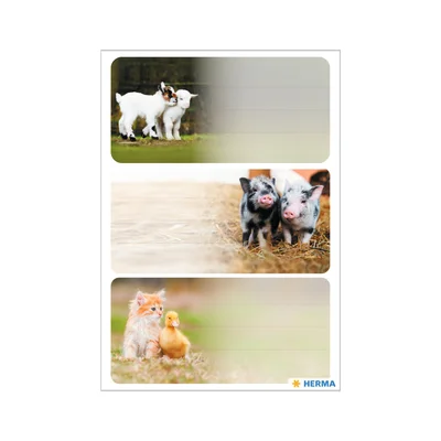 Herma Self-adhesive labels Farm animals, school, 9 pieces