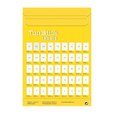 Top Stick Самозалепващи се етикети, A4, 25.4 х 10 mm, 189 броя, 100 листа