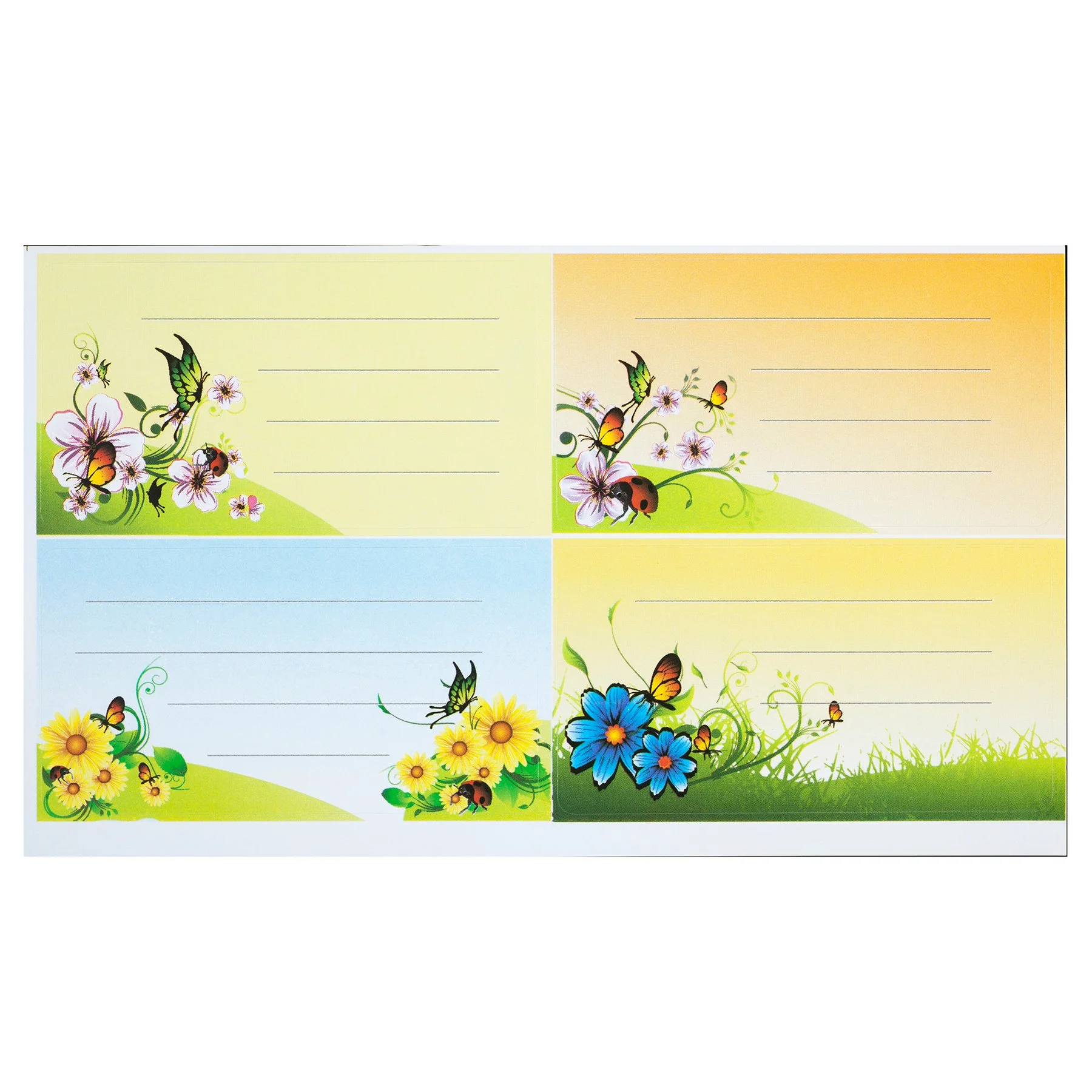 Top Office Self-Adhesive Labels, School, Flowers, 40 pcs