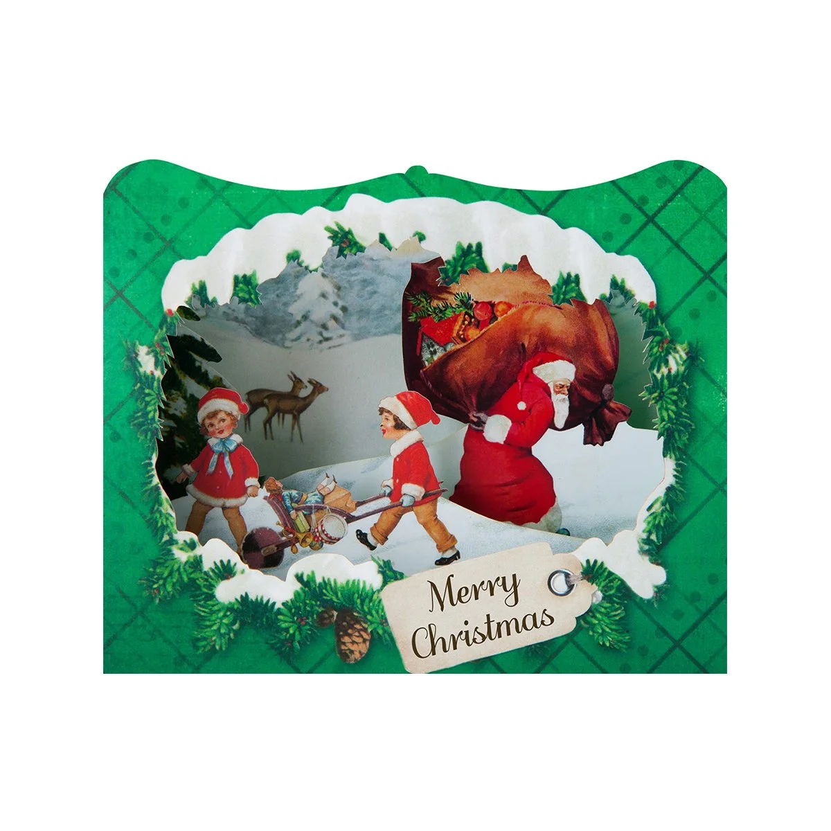 Gespaensterwald 3D Card Merry Christmas, green