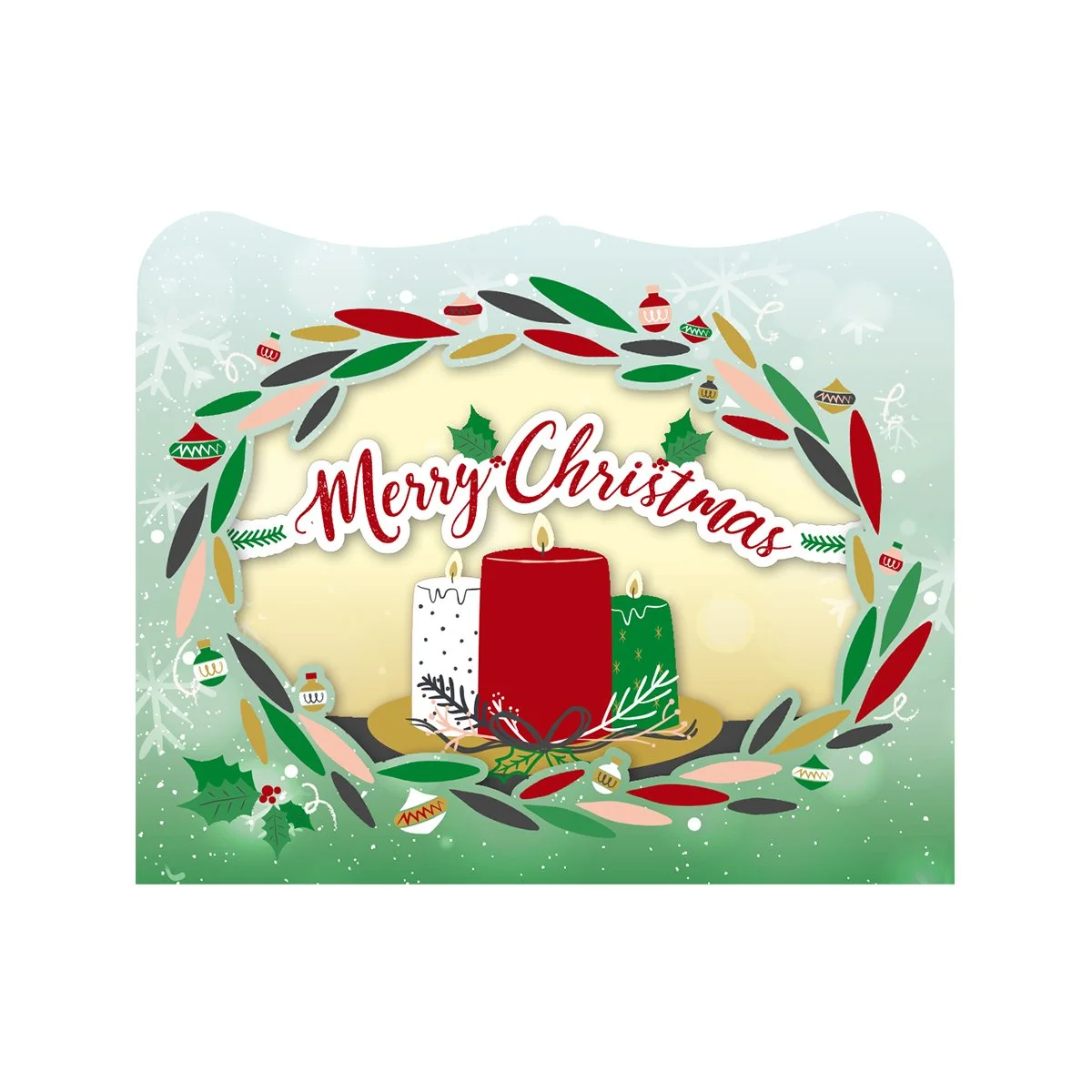Gespaensterwald 3D Card Merry Christmas, wreath and candles