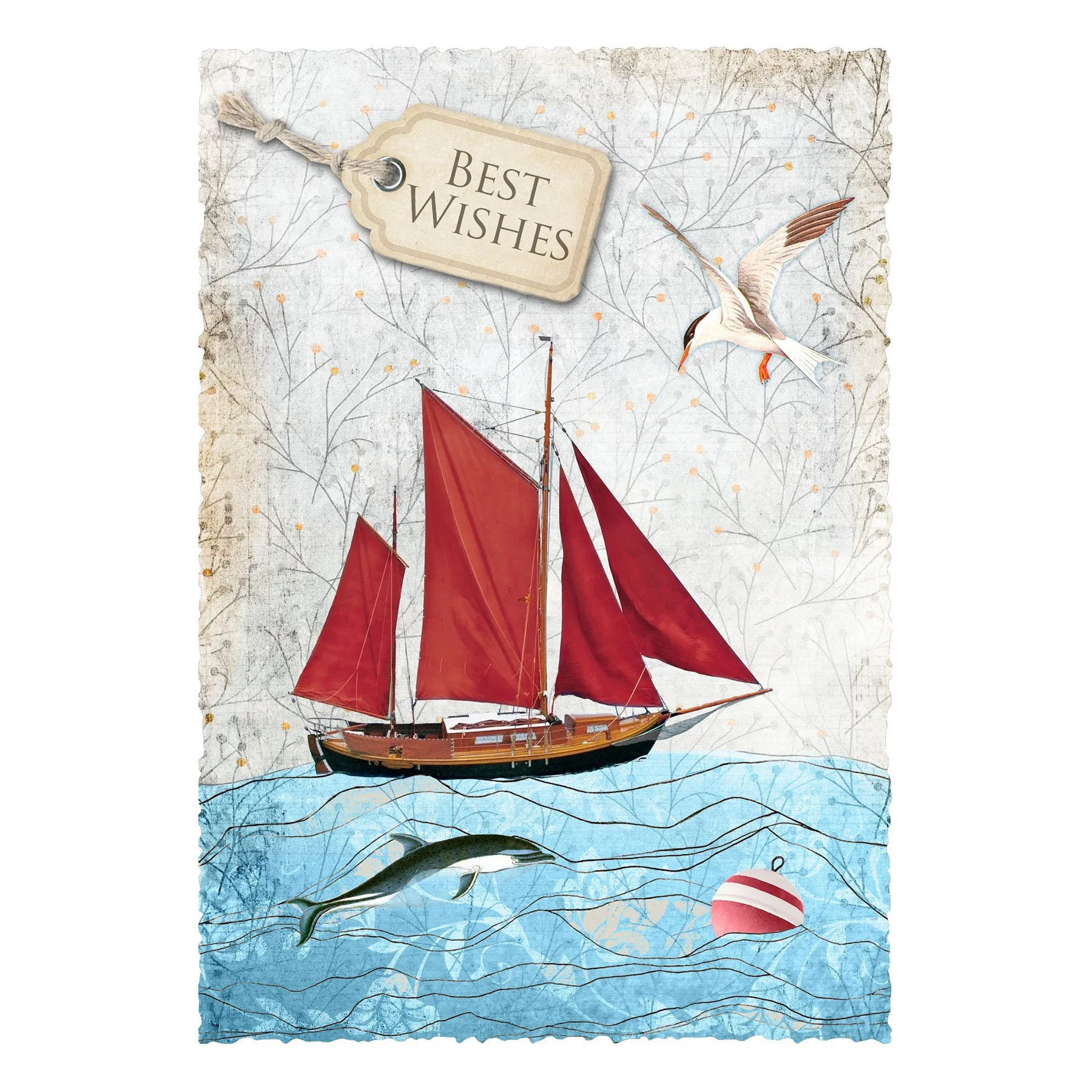 Gespaensterwald Greeting Card Romantique, Best Wishes, boat