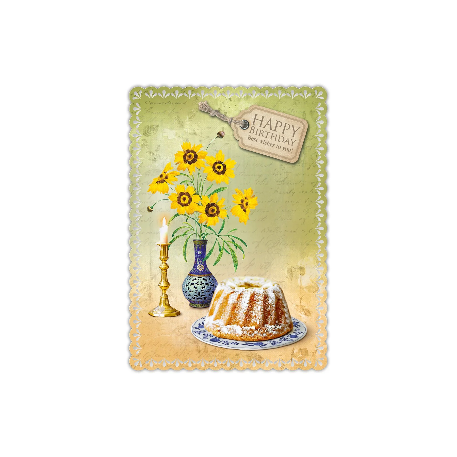 Gespaensterwald Card Romantique Happy Birthday, flowers