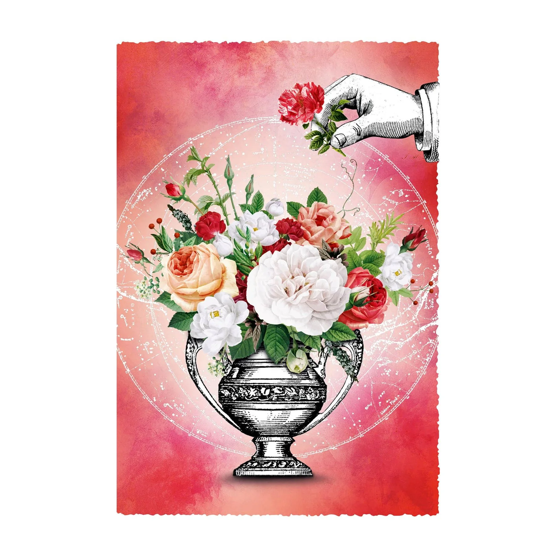 Gespaensterwald Card Silver Line, vase with flowers