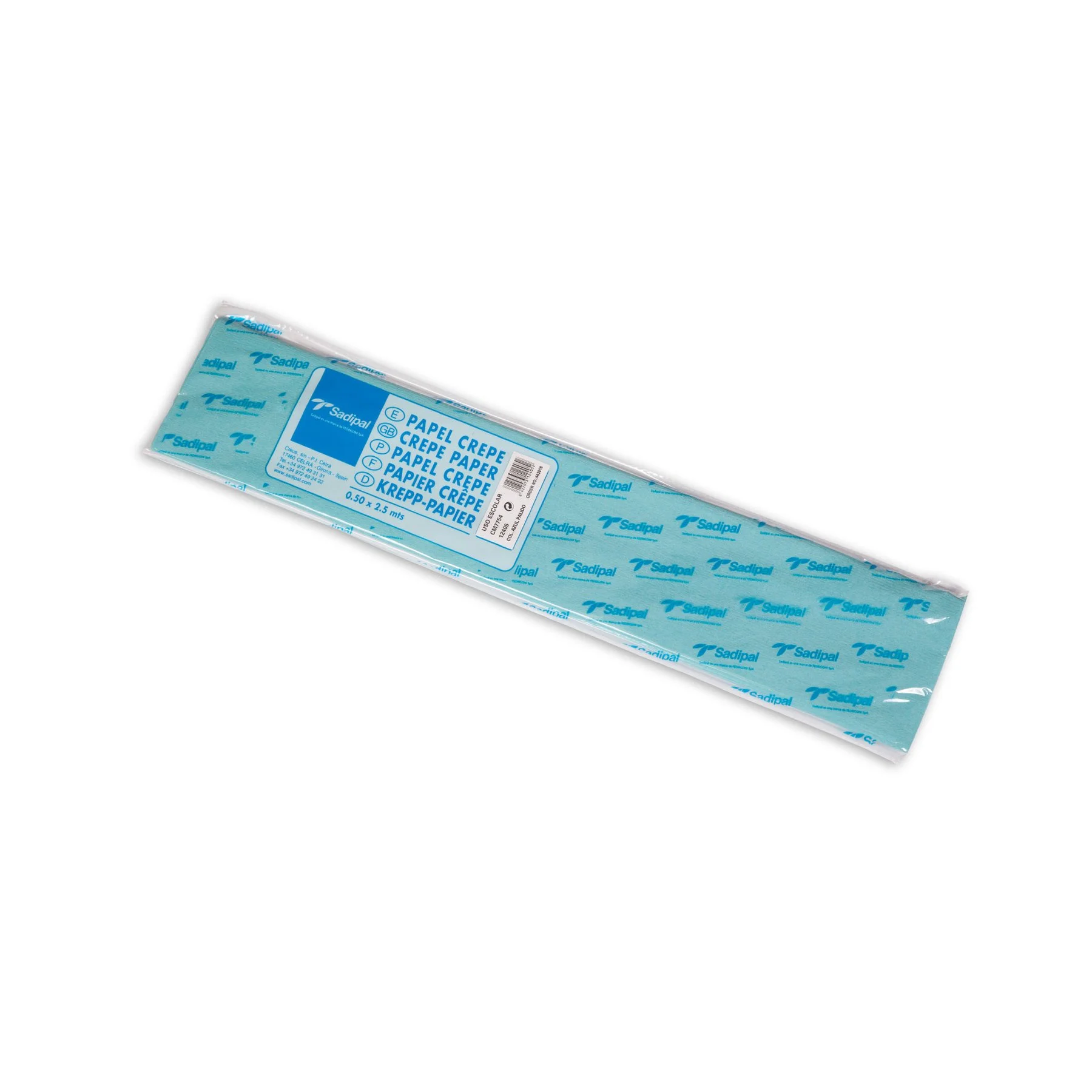 Fabriano Crepe Paper, 40 g/m?, 0.50 x 2.5 m, sky blue