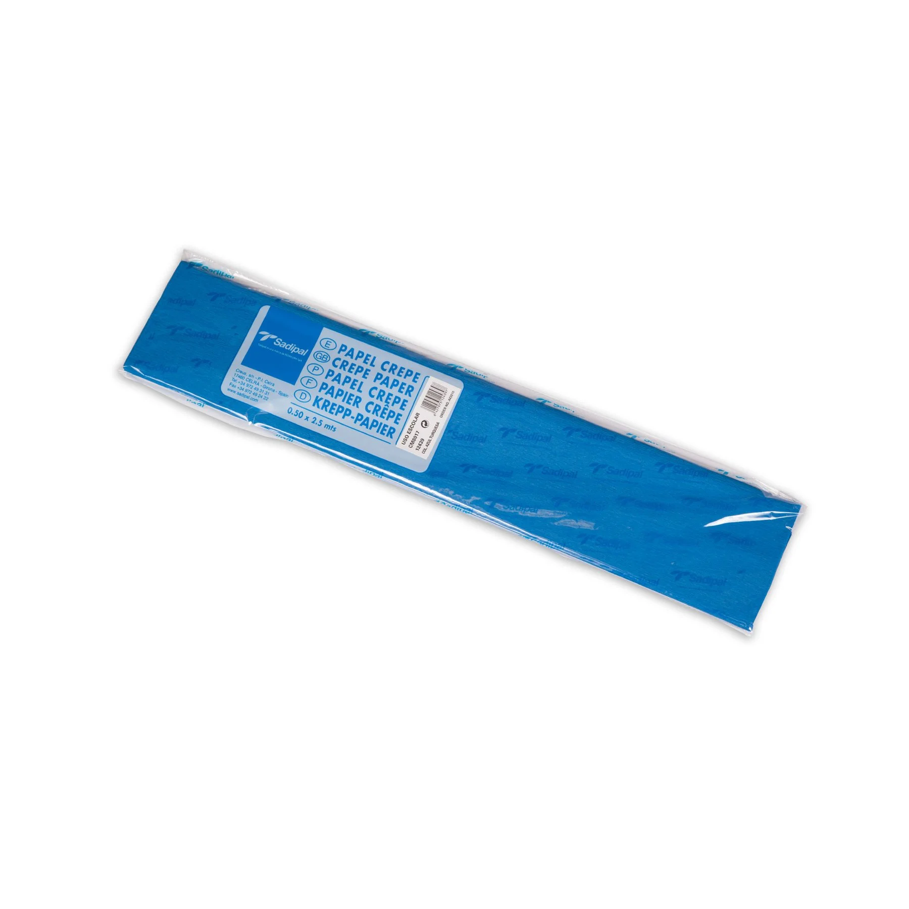 Fabriano Crepe Paper, 40 g/m?, 0.50 x 2.5 m, turquoise