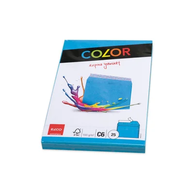 Elco Envelope, C6, 114 ? 162 mm, 100 g, straight flap, self-seal, light blue, 25 pcs