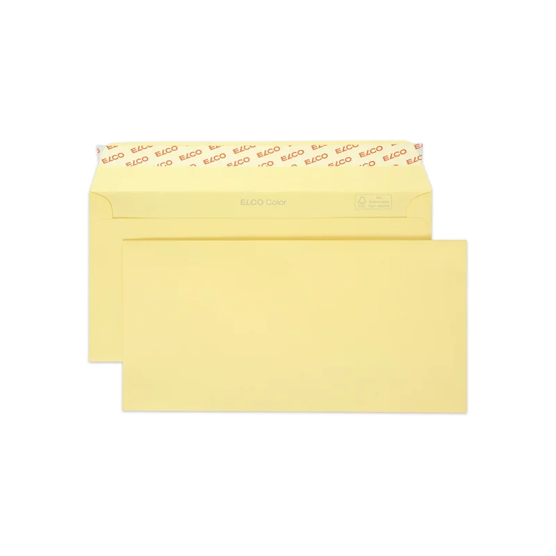 Elco Envelope, C6/5, 114 x 229 mm, 100 g, straight flap with adhesive strip, cream, 25 pieces