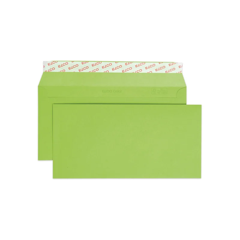 Elco Envelope, C6/5, 114 x 229 mm, 100 g, straight flap, peel & seal, light green, 25 pcs