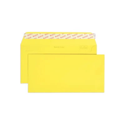 Elco Envelope, C6/5, 114 x 229 mm, 100 g, straight flap with self-adhesive strip, yellow, 25 pieces