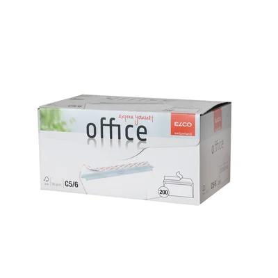 Elco Envelopes C6/5, 114 x 229 mm, 80 g, straight flap, self-seal, white, 200 pcs