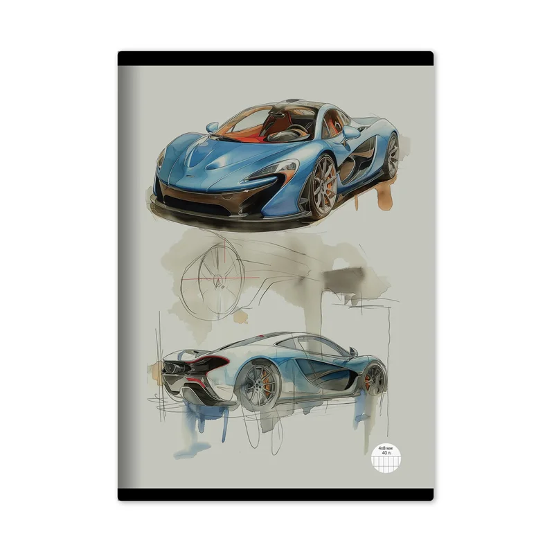 Notebook, A4, squared, offset paper, soft cover, 40 sheets, boys’ designs