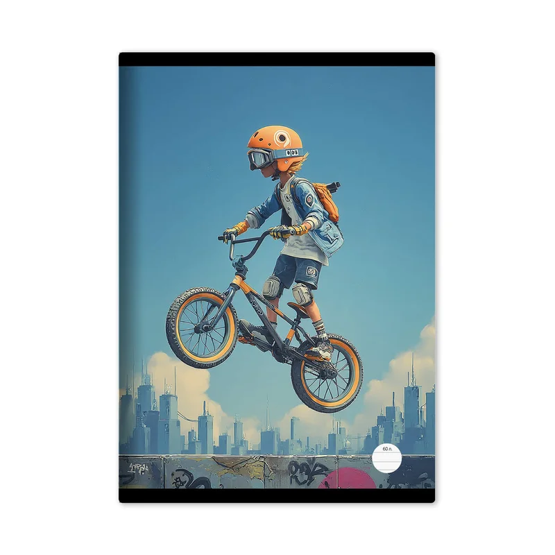 Notebook, A4, wide ruled, offset paper, 60 sheets, boy designs