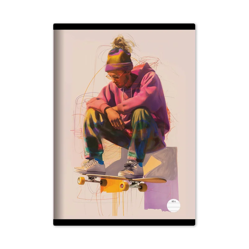 Notebook, A4, wide ruled, offset paper, 60 sheets, boy designs