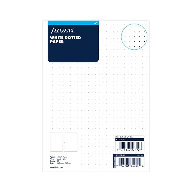 Filofax Organizer Refill, A5, dotted, 30 sheets