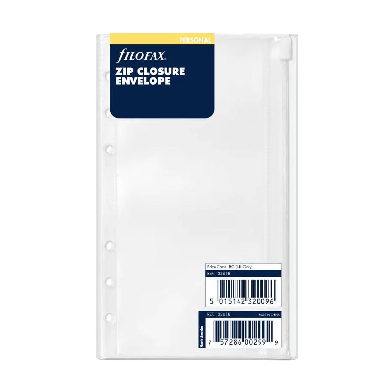 Filofax Pouch for organizer Personal, with zipper, transparent