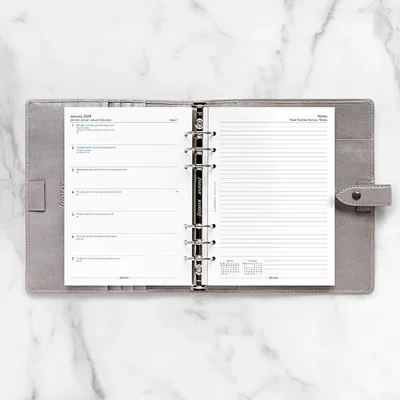 Filofax Refill Classic A5, for 2024, week on one page, notes