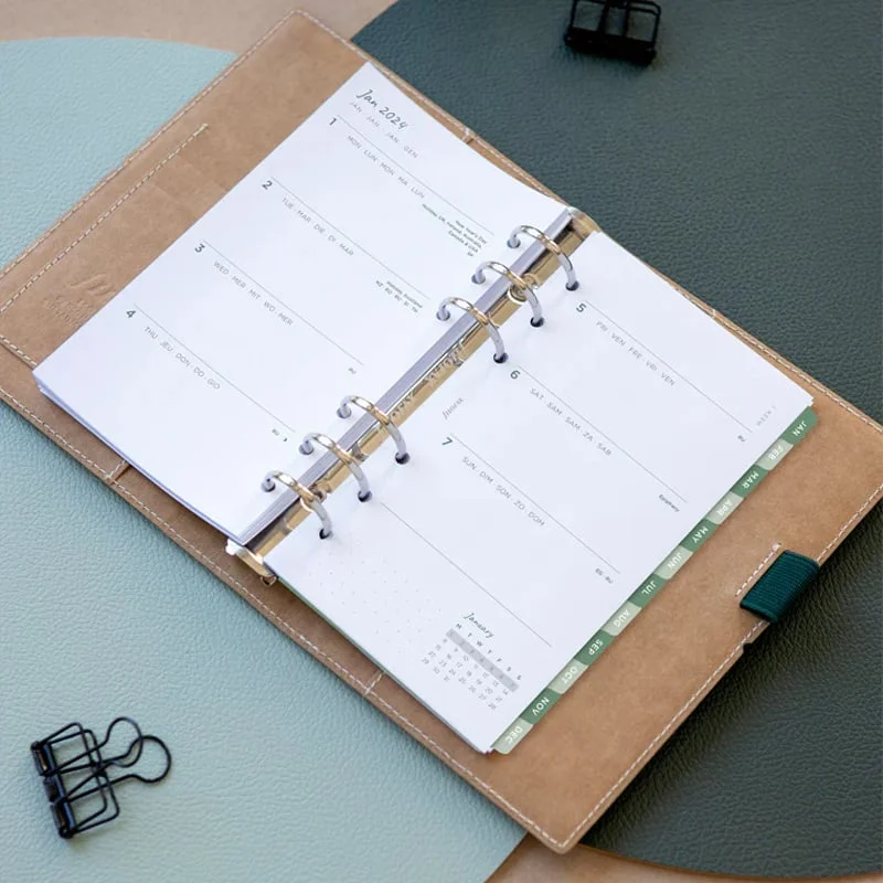 Filofax Refill for Organizer Eco, A5, for 2024, 1 Week on 2 Pages