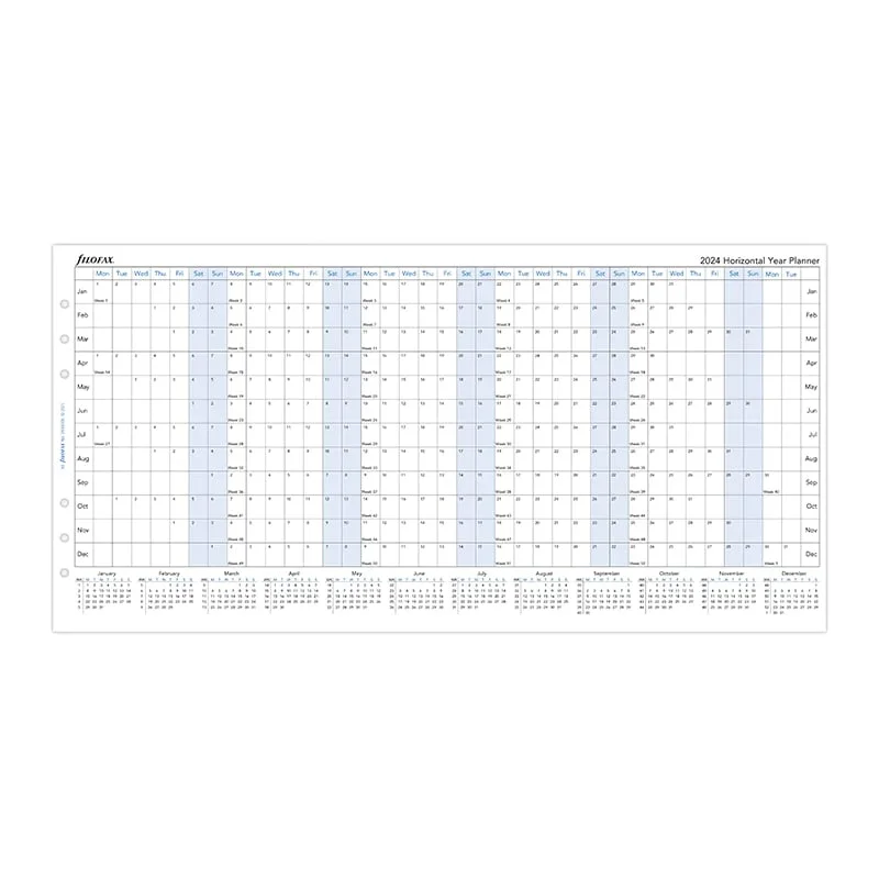 Filofax Organizer Refill, A5, for 2024, 1 year per spread