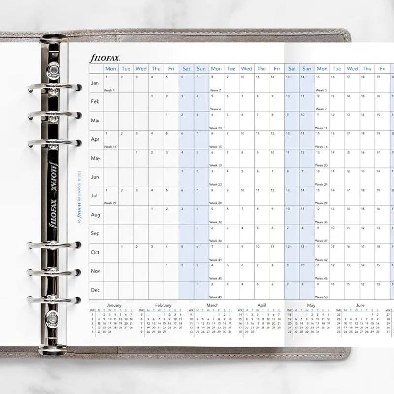 Filofax Organizer Refill, A5, for 2024, 1 year per spread