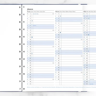 Filofax Refill for Notebook, A4, for 2024, 1 Year per Page, Fold-Out