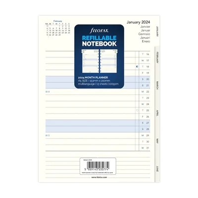Filofax Diary Refill, A5, for 2024, 1 year per view